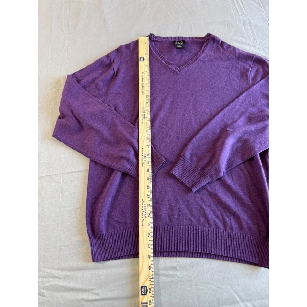 Jos A Bank Sweater‎ XXL Signature Collection Purple Pima Cotton V-Neck Mens